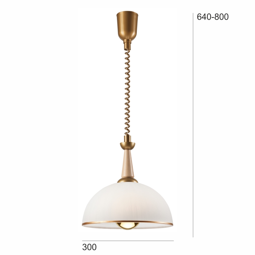 Stahovací lustr CHIARA 1xE27/60W/230V béžová/buk