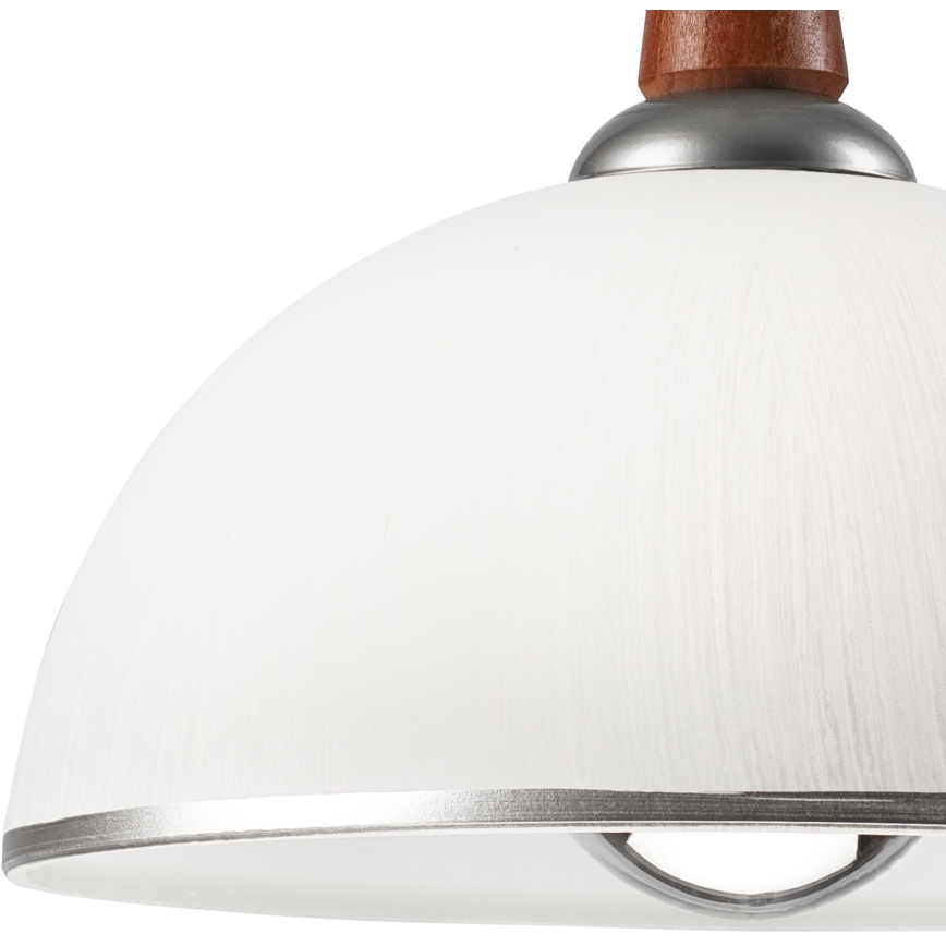 Stahovací lustr CHIARA 1xE27/60W/230V stříbrná/hnědá/buk