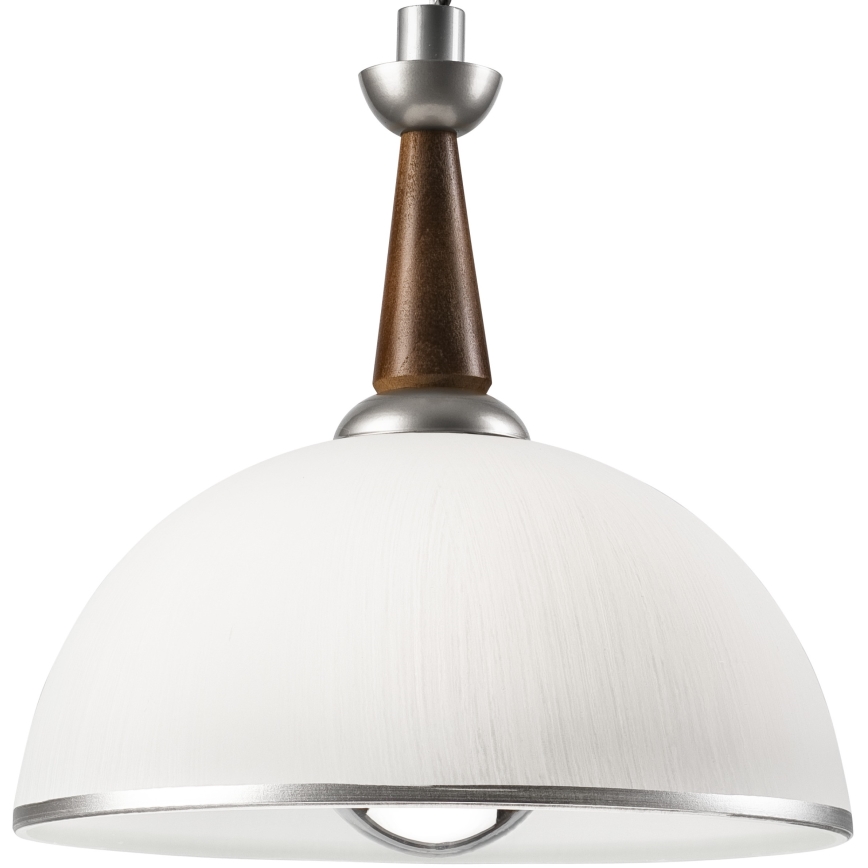 Stahovací lustr CHIARA 1xE27/60W/230V stříbrná/tmavě hnědá/buk