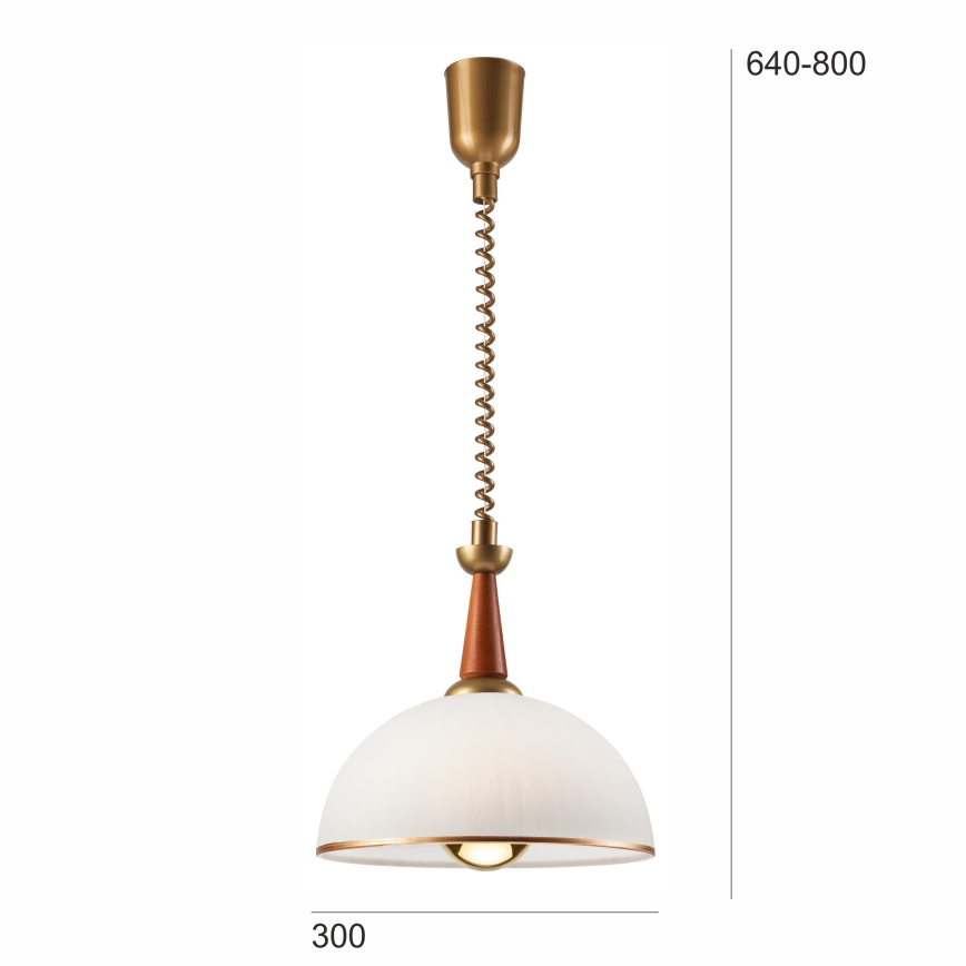 Stahovací lustr CHIARA 1xE27/60W/230V tmavě hnědá/buk