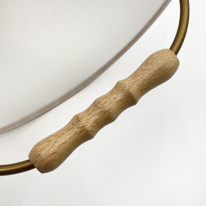 Stahovací lustr RAMONA 1xE27/60W/230V hnědá/bílá/dub