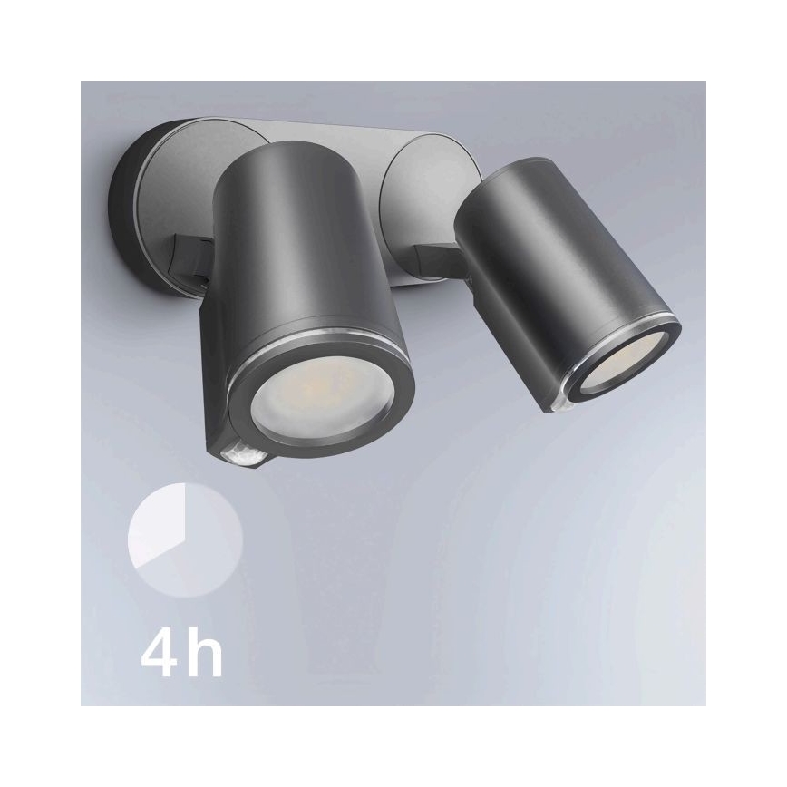 STEINEL 058654 - LED Venkovní nástěnné svítidlo se senzorem SPOT DUO 2xGU10/7,5W/230V IP44