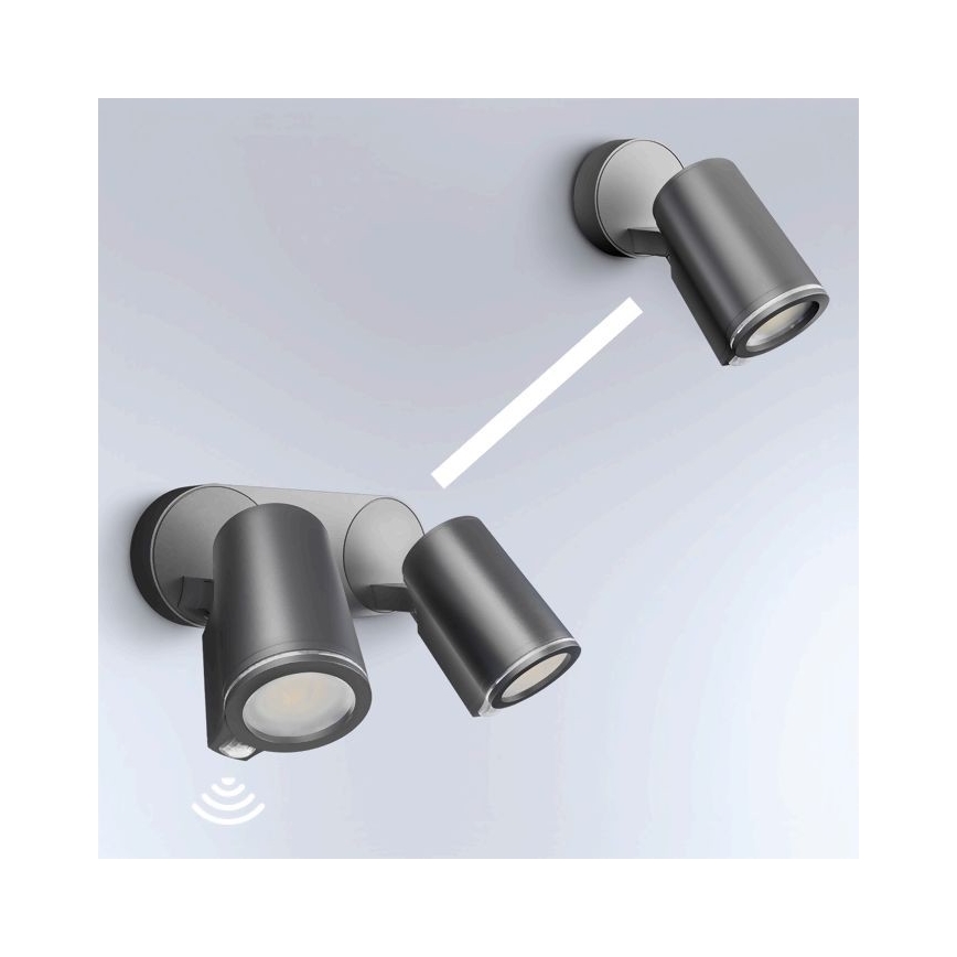 STEINEL 058654 - LED Venkovní nástěnné svítidlo se senzorem SPOT DUO 2xGU10/7,5W/230V IP44