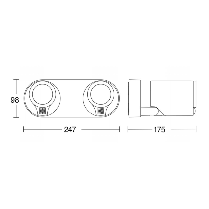 STEINEL 058654 - LED Venkovní nástěnné svítidlo se senzorem SPOT DUO 2xGU10/7,5W/230V IP44