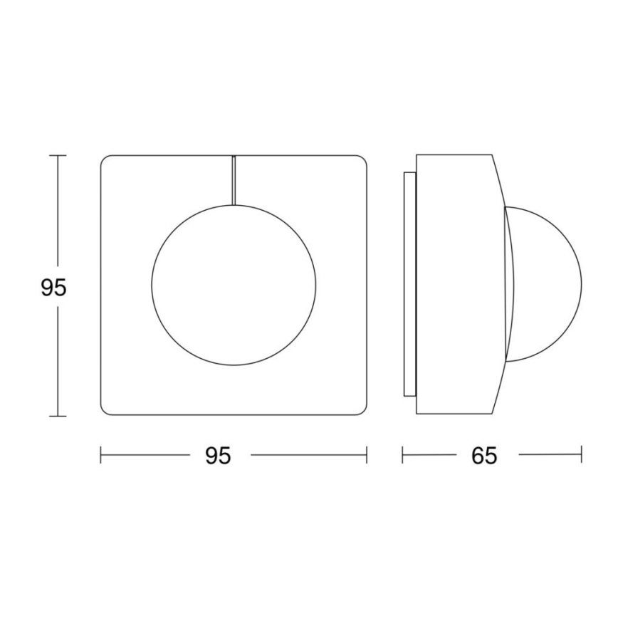Steinel 068561 - Senzor pohybu IS 3360 40m V3 KNX IP54 hranatý černá