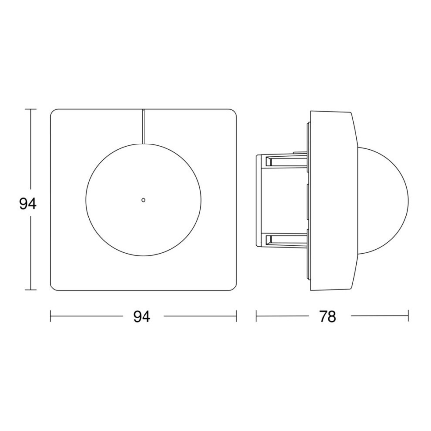 Steinel 068578 - Senzor pohybu IS 3360 40m V3 KNX hranatý černá