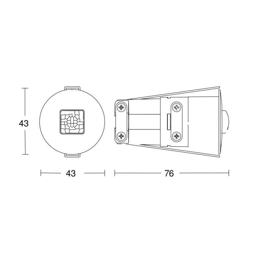 Steinel 068639 - Prezenční hlásič IR Quattro MICRO 6m COM1 IP65 černá