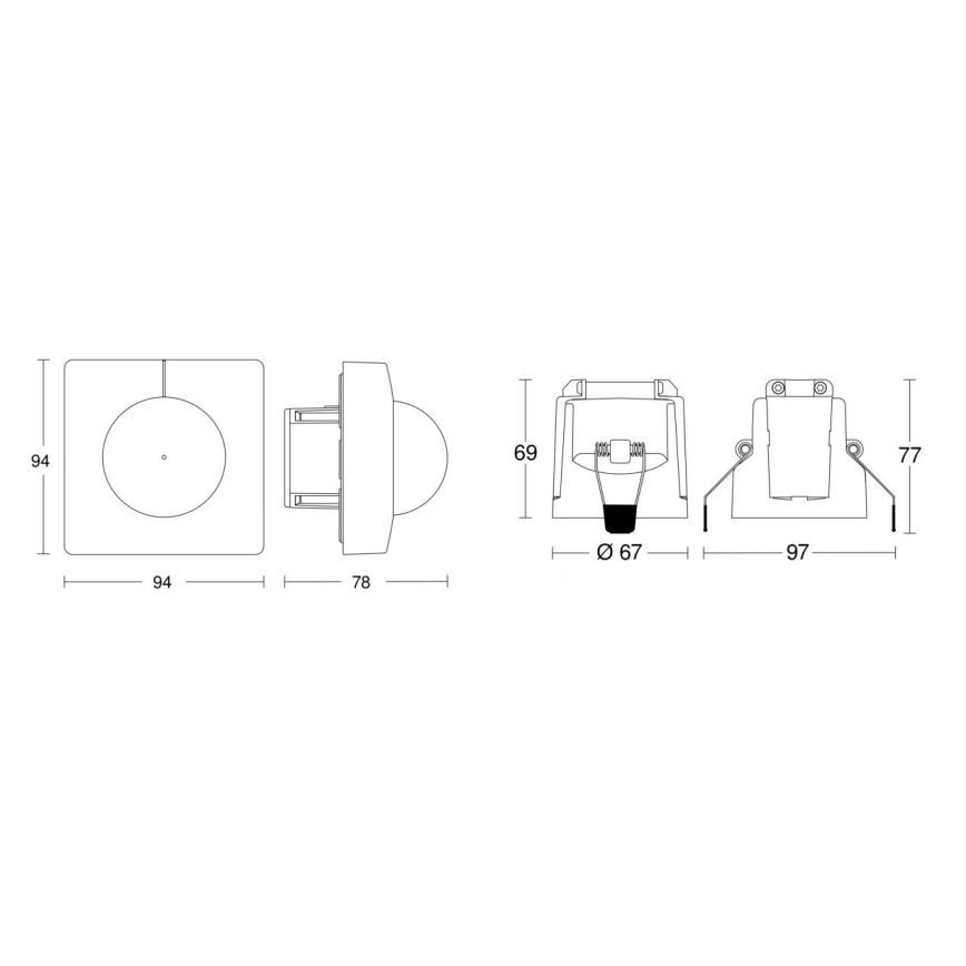 Steinel 080624 - Senzor pohybu IS 3360 DALI-2 APC hranatý bílá