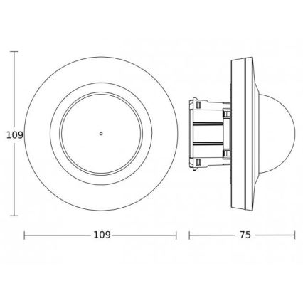 Steinel 088026 - Senzor pohybu podhledový s prezenčním čidlem PD-24 ECO KNX 360° černá