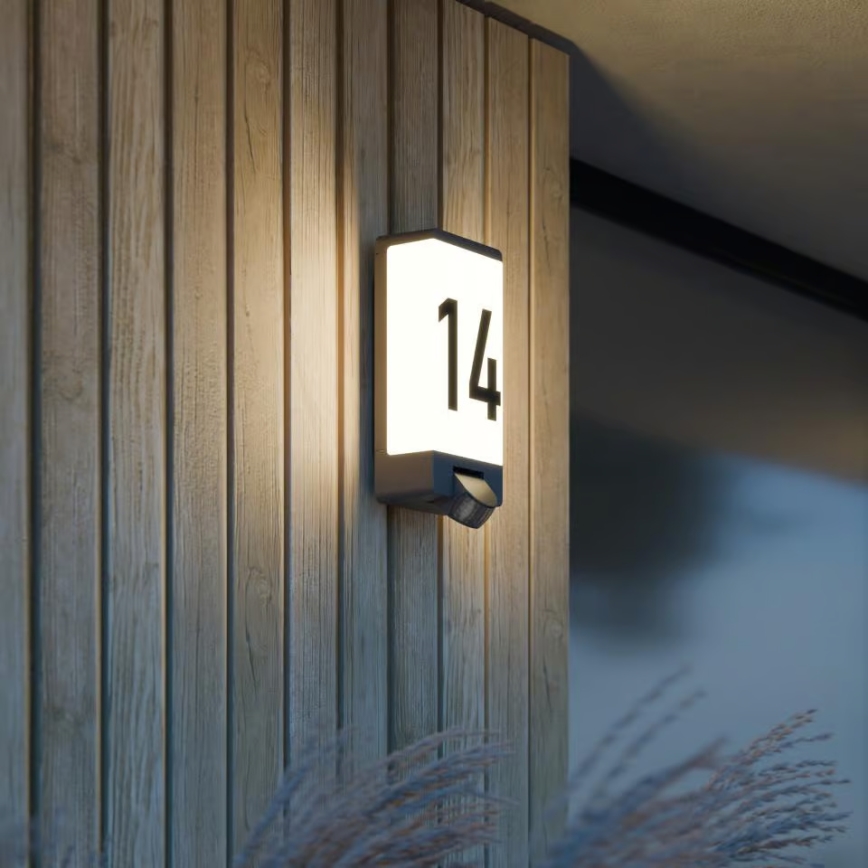 Steinel 094263 - Domovní číslo se senzorem 1xE27/15W/230V L 14 S IP44