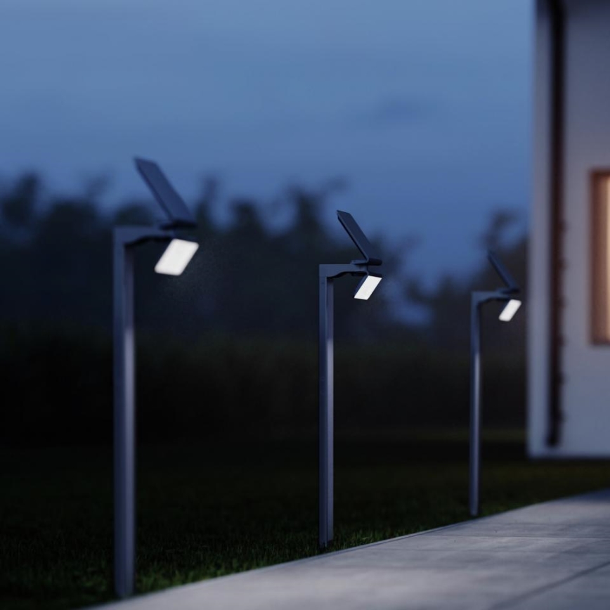 STEINEL 671211 - Solární senzorový LED reflektor XSolar GL-S 0,5W/LED stříbrná IP44 2500 mAh