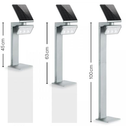 STEINEL 671211 - Solární senzorový LED reflektor XSolar GL-S 0,5W/LED stříbrná IP44 2500 mAh