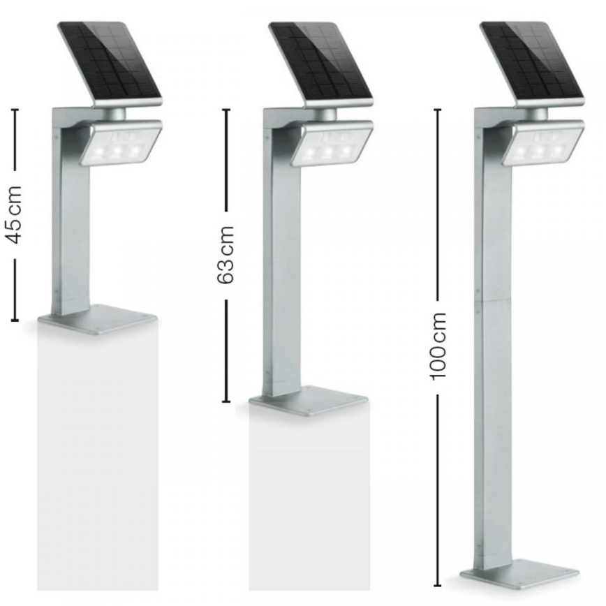 STEINEL 671211 - Solární senzorový LED reflektor XSolar GL-S 0,5W/LED stříbrná IP44 2500 mAh