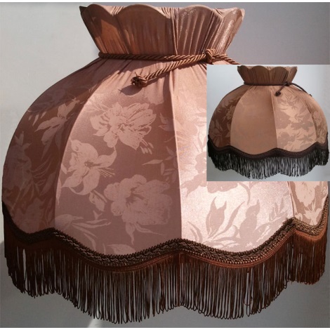 Stínidlo textilní HORTENZIA  kakao - květ E27 pr. 54 cm
