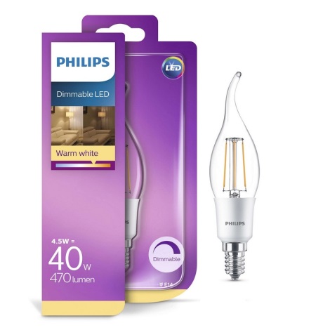 Stmívatelná LED žárovka Philips BA35 E14/5W/230V 2700K