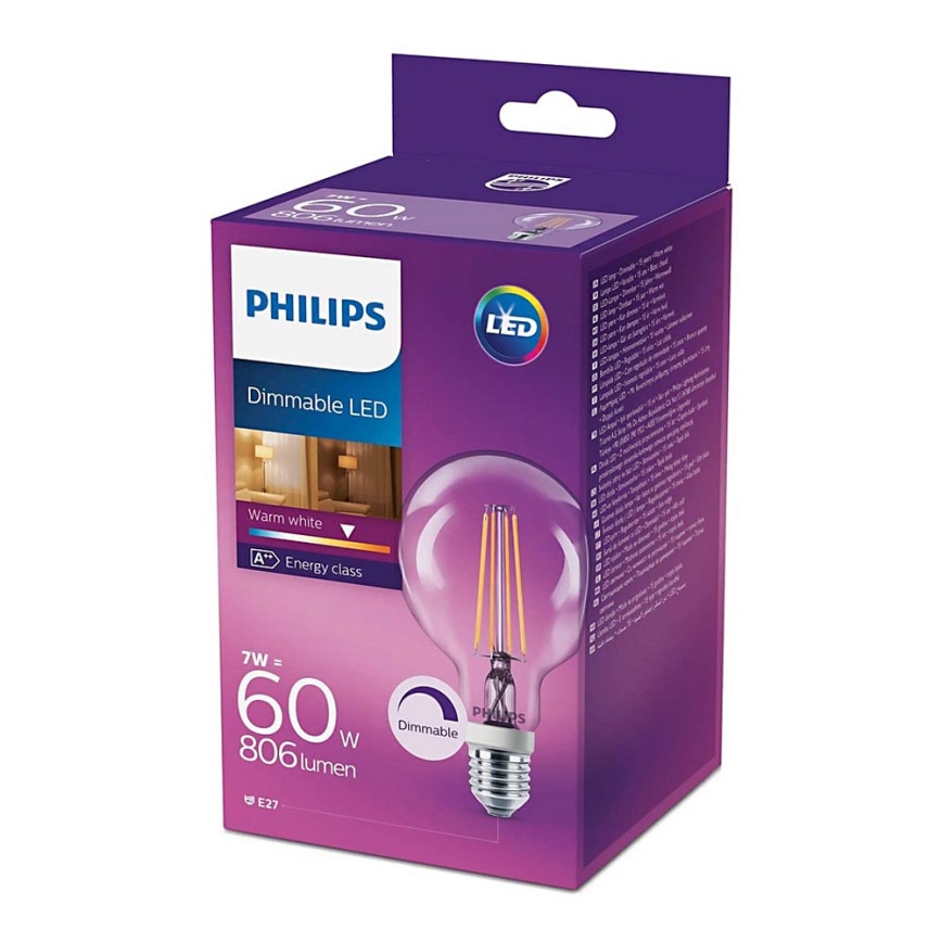 Stmívatelná LED Žárovka Philips E27/7W/230V 2700K