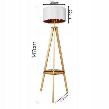 Stojací lampa 1xE27/40W/230V bílá