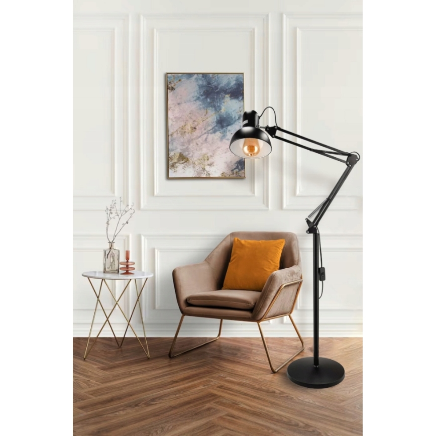 Stojací lampa 1xE27/40W/230V černá