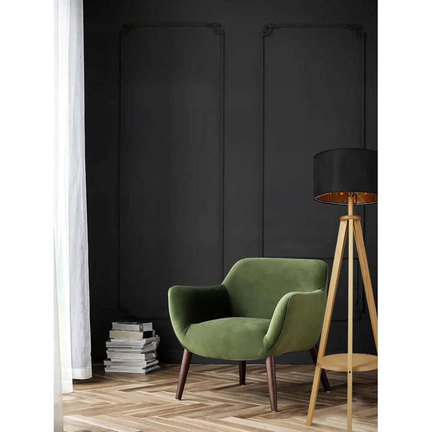 Stojací lampa 1xE27/40W/230V černá