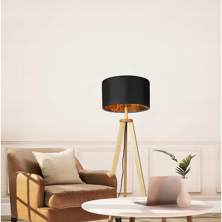 Stojací lampa 1xE27/40W/230V černá