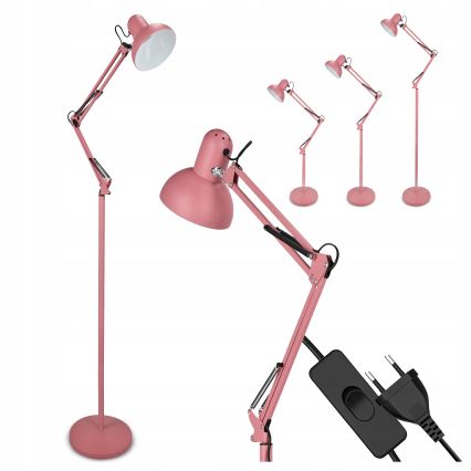 Stojací lampa 1xE27/40W/230V růžová