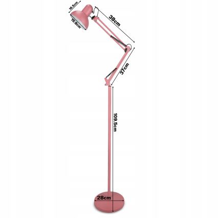 Stojací lampa 1xE27/40W/230V růžová
