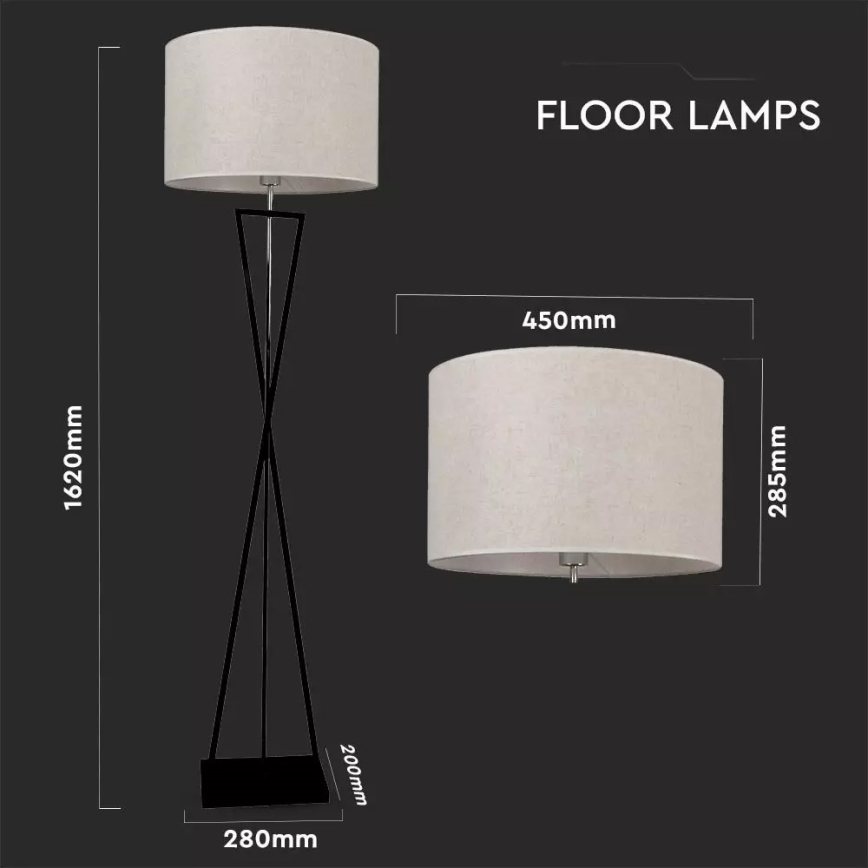 Stojací lampa 1xE27/60W/230V
