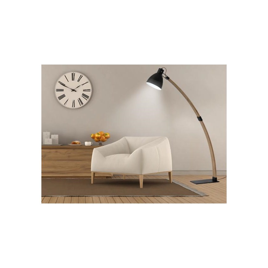 Stojací lampa 1xE27/60W/230V jasan/černá