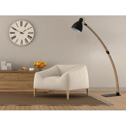 Stojací lampa 1xE27/60W/230V jasan/černá