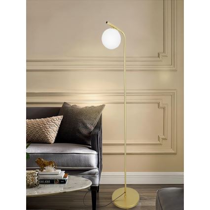 Stojací lampa 1xG9/40W/230V zlatá/bílá