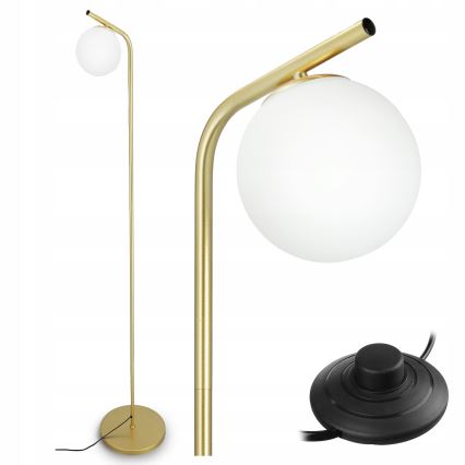 Stojací lampa 1xG9/40W/230V zlatá/bílá