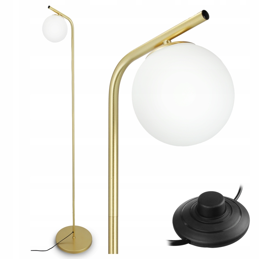 Stojací lampa 1xG9/40W/230V zlatá/bílá