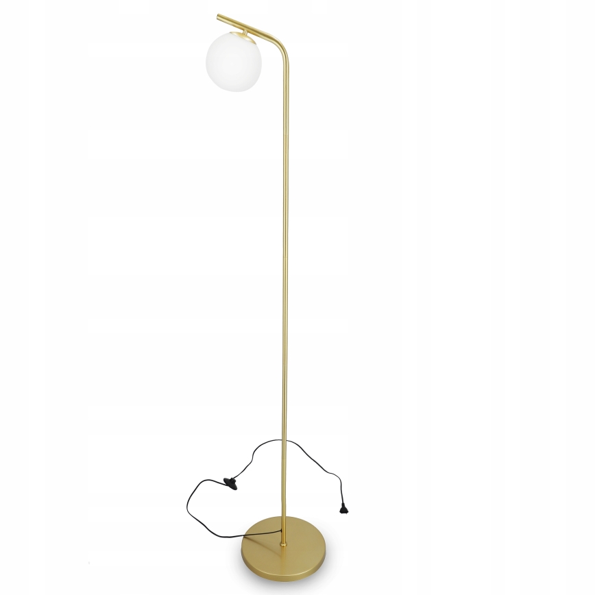 Stojací lampa 1xG9/40W/230V zlatá/bílá
