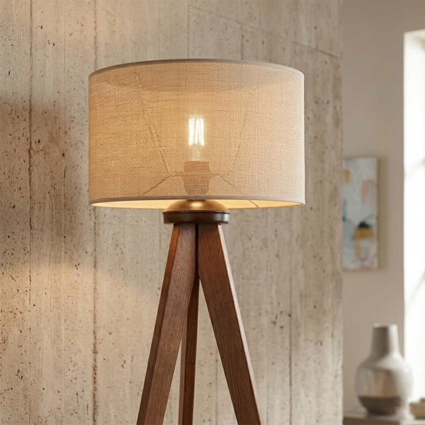 Stojací lampa AIDA 1xE27/15W/230V dub/rafie
