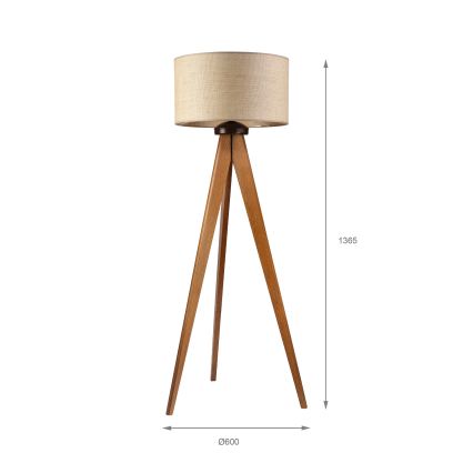 Stojací lampa AIDA 1xE27/15W/230V dub/rafie