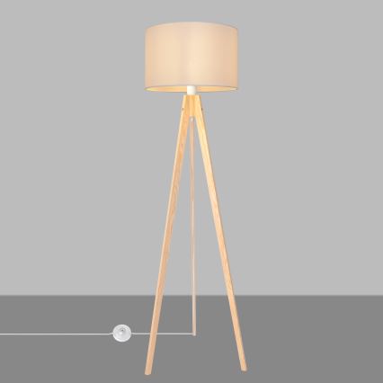 Stojací lampa ALBA 1xE27/15W/230V bílá/borovice