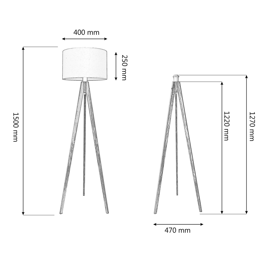 Stojací lampa ALBA 1xE27/15W/230V bílá/borovice