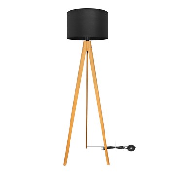 Stojací lampa ALBA 1xE27/15W/230V černá/dub