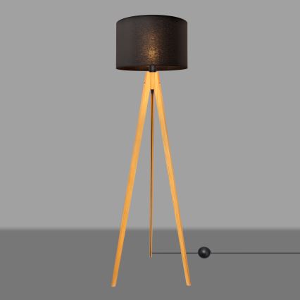 Stojací lampa ALBA 1xE27/15W/230V černá/dub