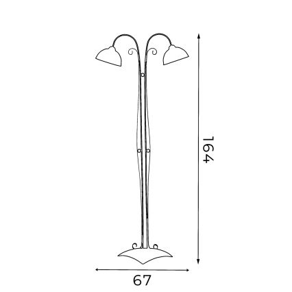 Stojací lampa ANTICA 2xE27/60W/230V
