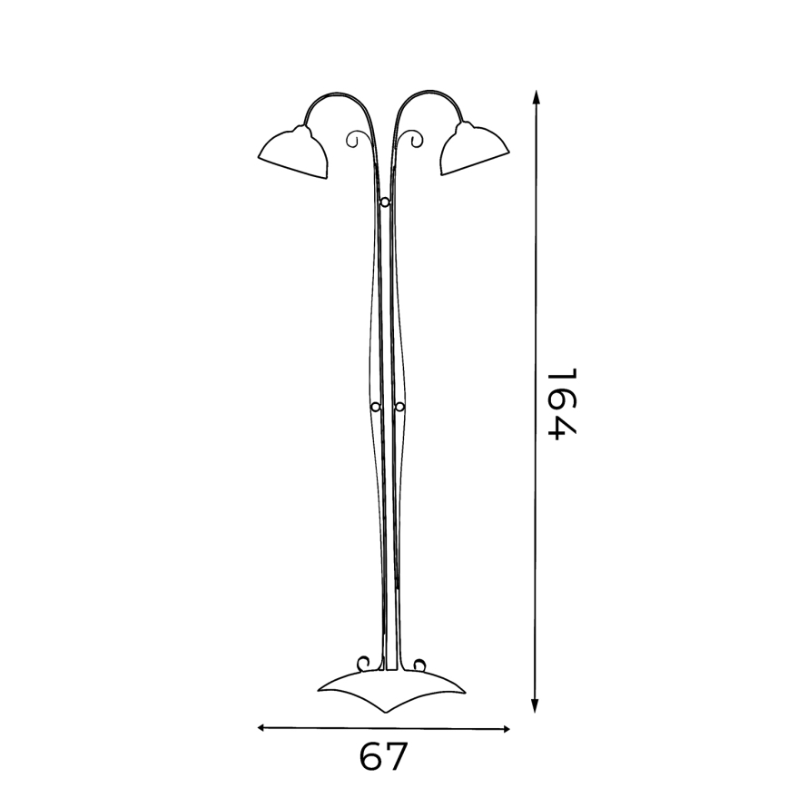 Stojací lampa ANTICA 2xE27/60W/230V