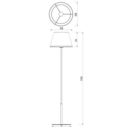 Stojací lampa ARDEN 1xE27/15W/230V béžová
