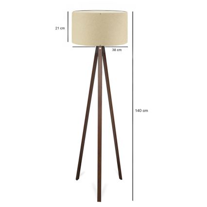 Stojací lampa AYD 1xE27/40W/230V béžová/hnědá