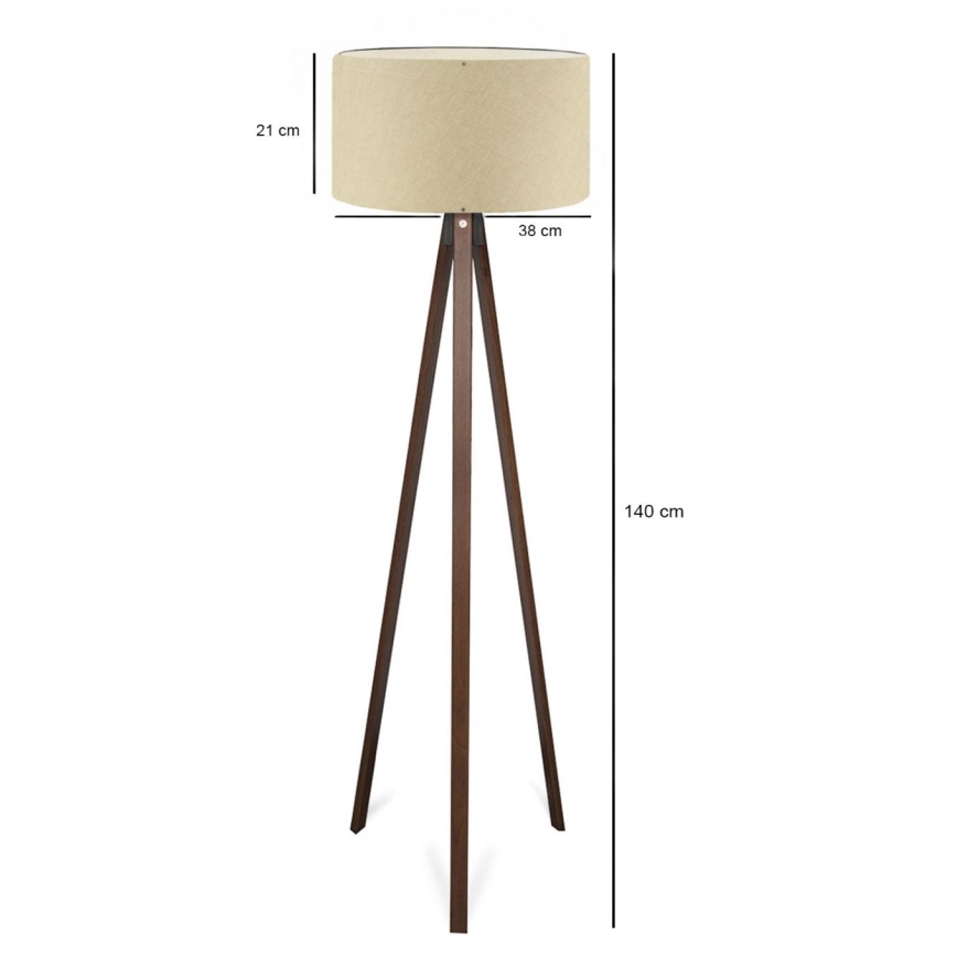 Stojací lampa AYD 1xE27/40W/230V béžová/hnědá