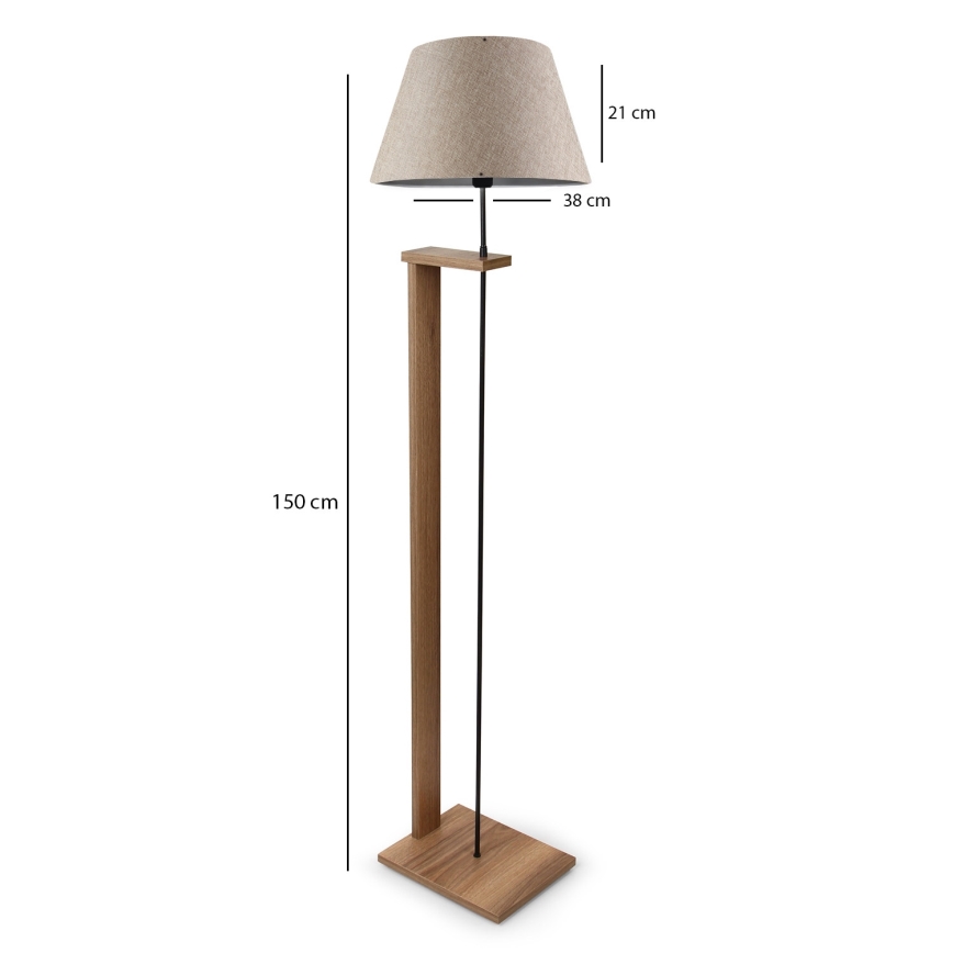 Stojací lampa AYD 1xE27/40W/230V béžová/hnědá