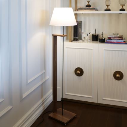 Stojací lampa AYD 1xE27/40W/230V bílá/hnědá