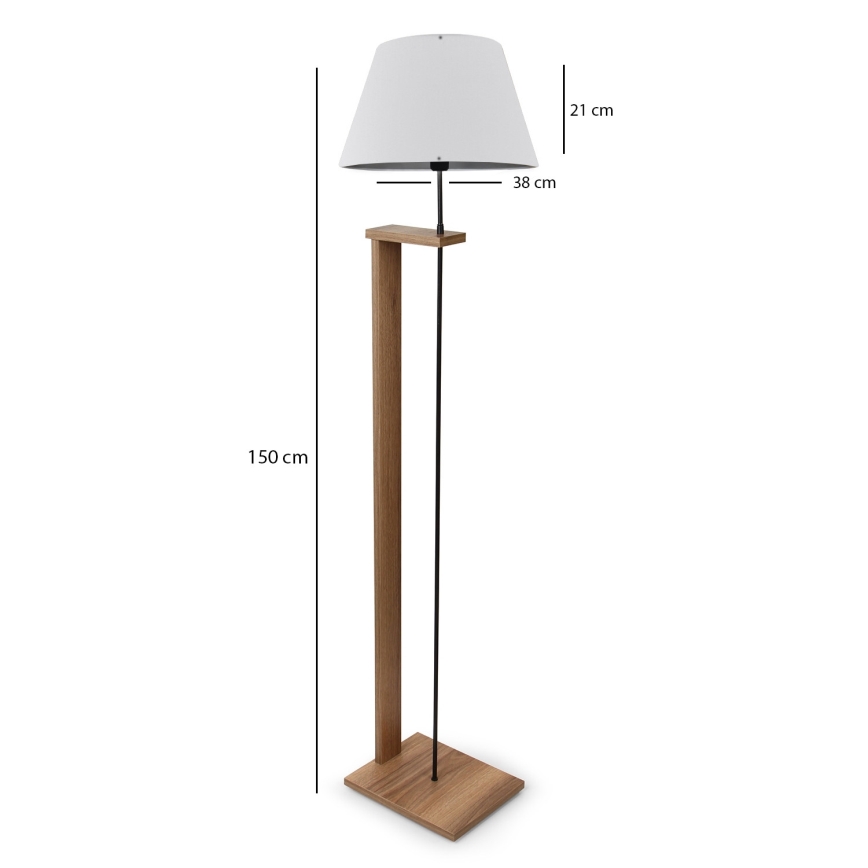 Stojací lampa AYD 1xE27/40W/230V bílá/hnědá
