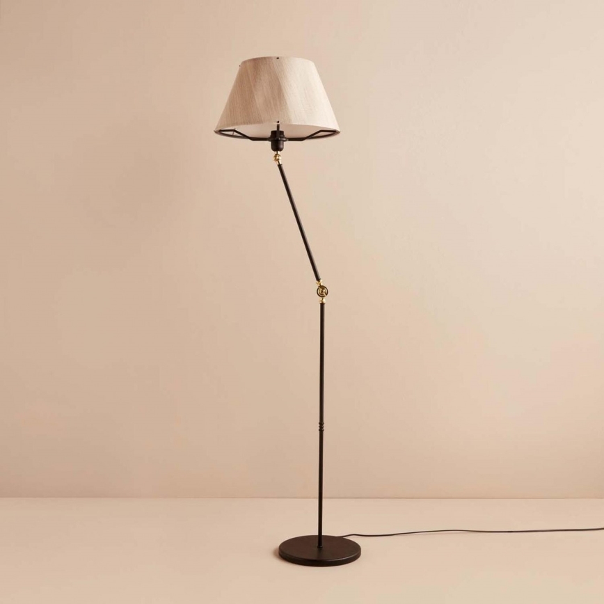 Stojací lampa AYD 1xE27/40W/230V černá/béžová