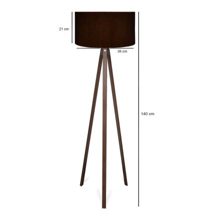 Stojací lampa AYD 1xE27/40W/230V černá/hnědá
