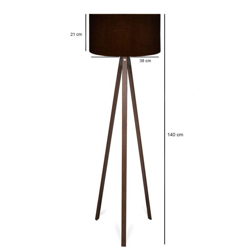 Stojací lampa AYD 1xE27/40W/230V černá/hnědá